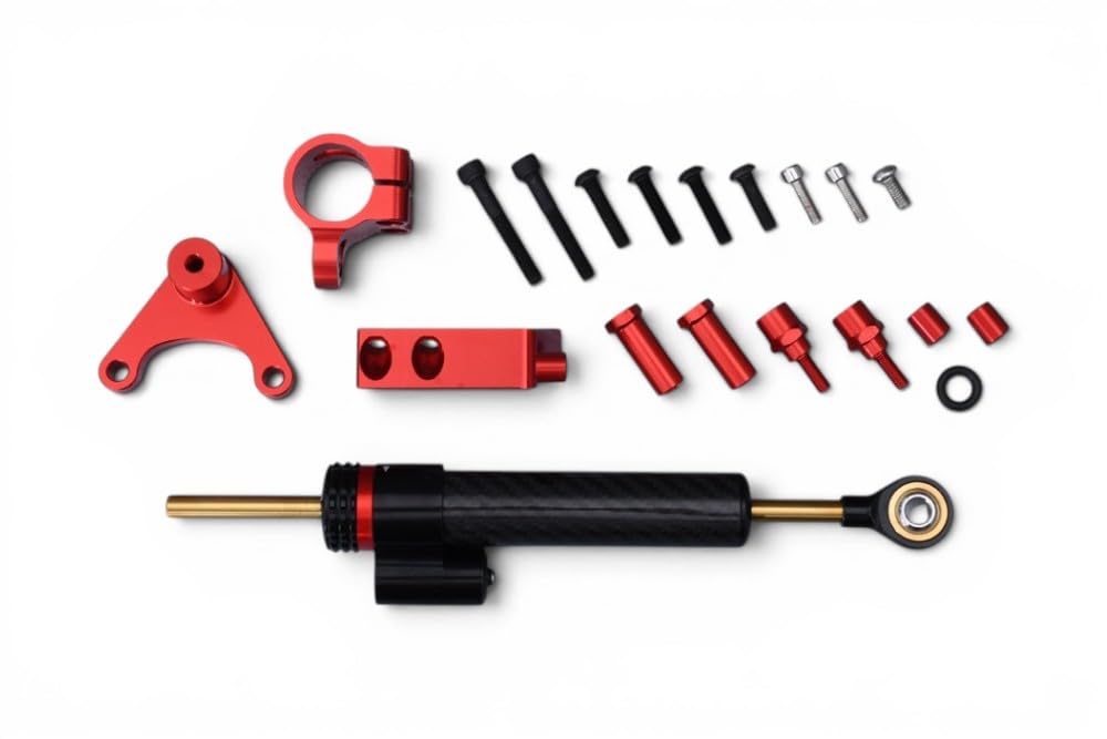 avdb-Moto Lenkungsdämpfer kompatibel mit Ducati Hypermotard 950 / HM950 2019-2025, HM950SP / Hypermotard 950 SP/RVE 2019-2025 Carbon + Befestigung