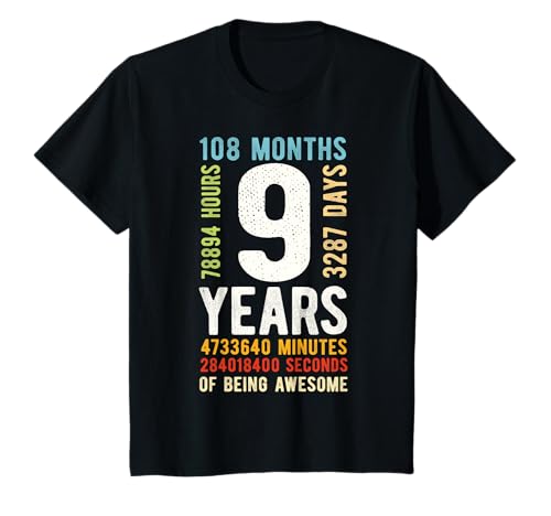 Geburtstag 9 Geschenke Shirt 9 Jahre Jungen Mädchen T-Shirt
