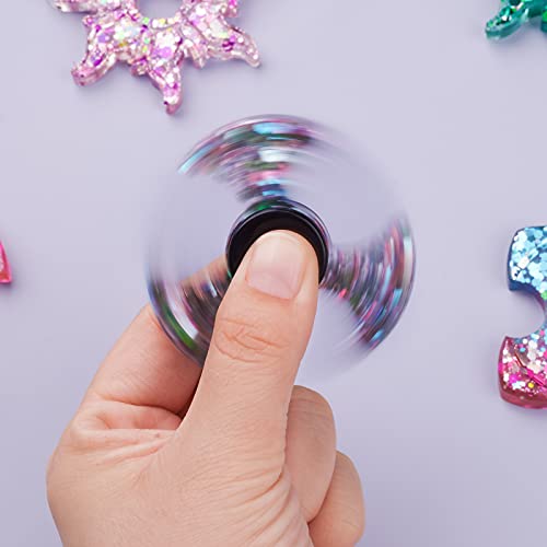 4PCS Fidget Spinner Epoxy Resin Silicone Plaster Mold Kit, Anti-Stress Fidget Toy with 10PCS Bearings, 20 PCS Bearing Caps Mounting Cover for Kids and Adults, DIY Crafts Casting, Home Decoration