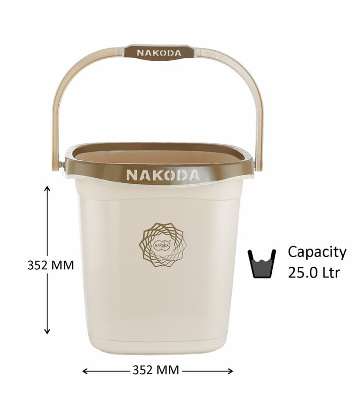 Image of Nakoda NEXON Bathroom Set of 3 Big | 25L Bucket,1.5L Mug,NEXON Medium PATLA | Beige