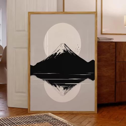 Toile murale montagne noir et blanc décoration haut de gamme