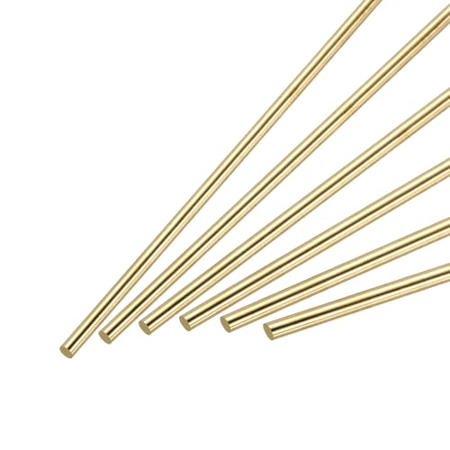 Tige ronde en laiton 5mm pour bricolage et barre métal plein de 305mm pour maquette, Lot de 6