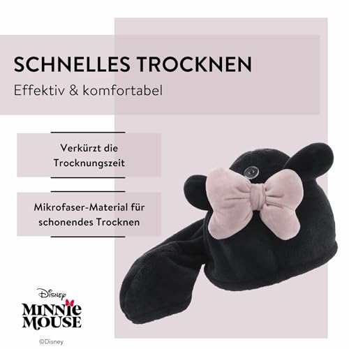 Disney Minnie Mouse inspirierter Haarturban von PARSA Beauty – Mikrofaser-Handtuch-Turban mit Schleife und Ohren, schnell trocknend, Turban-Haartuch, Haarpflege nach dem Duschen, weich & saugfähig