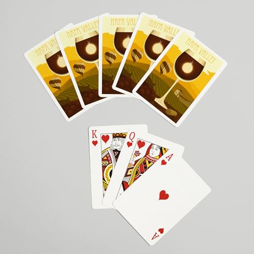 Juego de 52 cartas de póker estilo Napa Valley miniatura 7