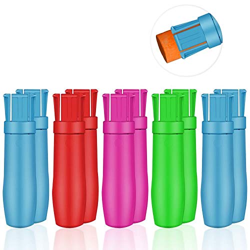 Liitrton 10 PCS Sidewalk Chalk Holder Plastic Chalk Holders for Kids Adjustable Colored Railroad Chalk Clip Holder for Home Office and School(Random Color)