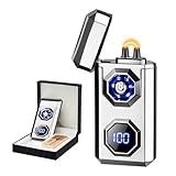 BABOBIU Hochleistungslichtbogen Feuerzeug - USB wiederaufladbar winddicht, Zinklegierung Körper mit Batterie & Zündanzeige, taktische EDC-Ausrüstung für den Heimgebrauch, Camping, Kerzenbeleuchtung