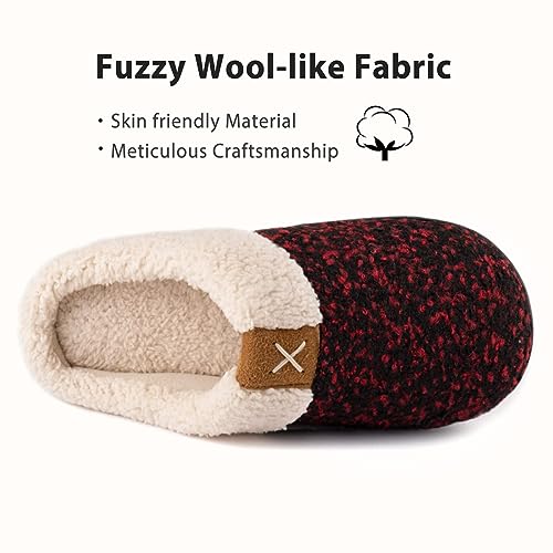 Image of ULTRAIDEAS Women's Indoor Bedroom Slipper with Memory Foam, Gift for Women, Wool-Like House Shoe with Anti-Skid Rubber Sole for Ladies