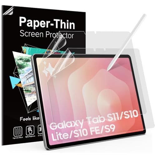 TiMOVO 2 Piezas Protectores de Pantalla de papel para Samsung Galaxy Tab S11/S10 Lite/S10 FE/S9 FE/S9/S8/S7 (11’’& 10.9’’ Tableta), Película Protectora de Pantalla PET, Escribe y dibuja como en papel