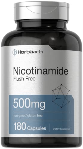 Horbach Nicotinamide 500mg | 180 Capsules | Flush Free Dietary Supplement