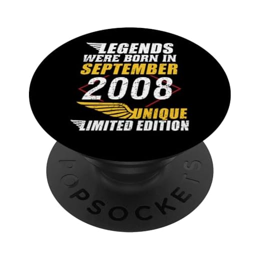 Cumpleaños Septiembre 2008 Edición Limitada Regalo Vintage PopSockets PopGrip Intercambiable