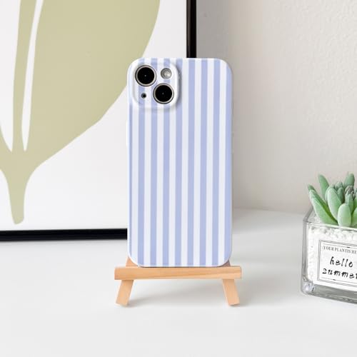 Lovmooful Compatible for iPhone 14 Case Cute Aesthetics Color Silm Striped with Glossy Film Design for Girls Women Soft TPU Shockproof More Protective Girly for iPhone 14 Case-Blue by Lovmooful - Used condition - Image 2