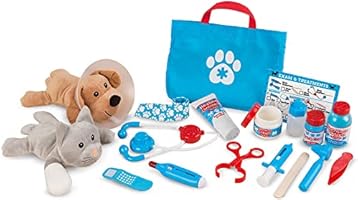 Melissa & Doug Examine and Treat Pet Vet Play Set (24 pcs) - Kids Veterinary Play Set, Veterinarian Kit For Kids, STEAM...