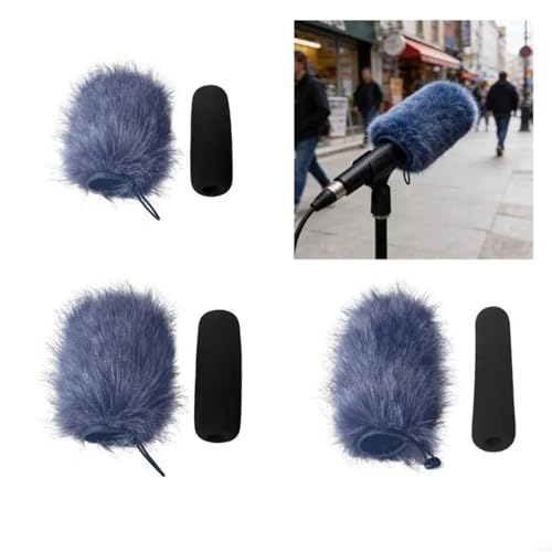 Bonnette fourrure microphone 18cm protection coupe-vent - 2