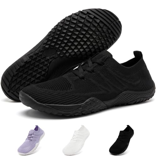 Barfuss Schuhe Damen Laufschuhe Turnschuhe Sportschuhe Schwarz Sneaker 39