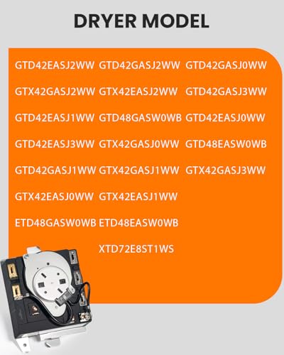 Image of 234D2377P004 WE04X24550 TMD14M30 Dryer Timer Compatible with GE /Hotpoint Dryers Fits GTD42GASJ0WW GTD42GASJ1WW GTD48GASW0WB GTX42GASJ0WW & More Replaces TMD16M12 234D2377P003 WE04X24549