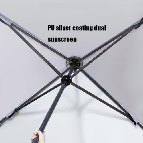 Sombrilla de patio cuadrada impermeable azul de 2m con manivela integrada 5