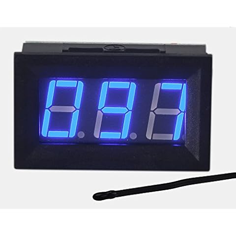 uctronics 0-167 °F Fahrenheit Digital Temperatur Meter Blau LED Display MF55 Typ NTC Thermistor Temp Sensor 2-wires Verpolungsschutz Cover