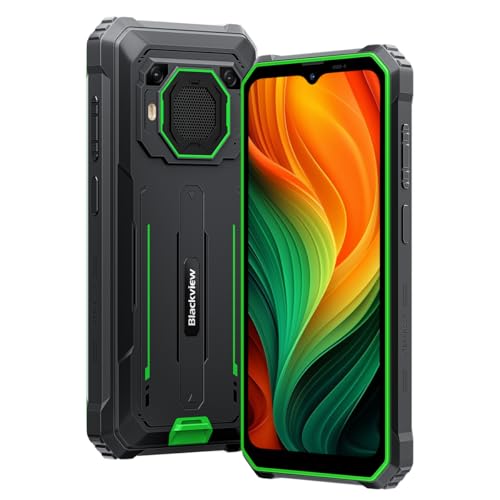 Blackview BV6200 Plus Teléfono Móvil Resistente, 24GB+256GB, Batería 11000mAh, 3W 98dB Altavoz Ultra-Ruidoso, 16MP+13MP+2MP, 6.56'' HD+, Android 14 Dual SIM IP68 Smartphone Antigolpes, NFC Verde
