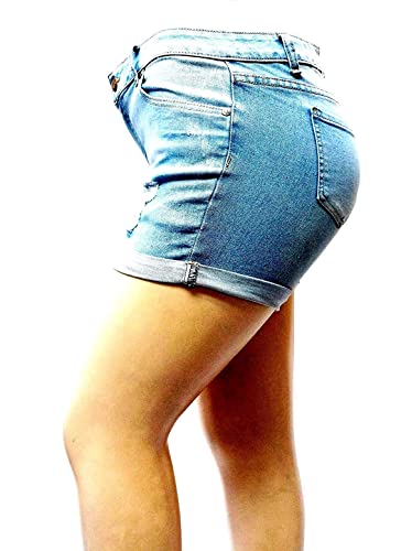 1826 Jeans Jack David Women's Plus Size Capri Bermuda Pull On Short Curvy Denim Jean4