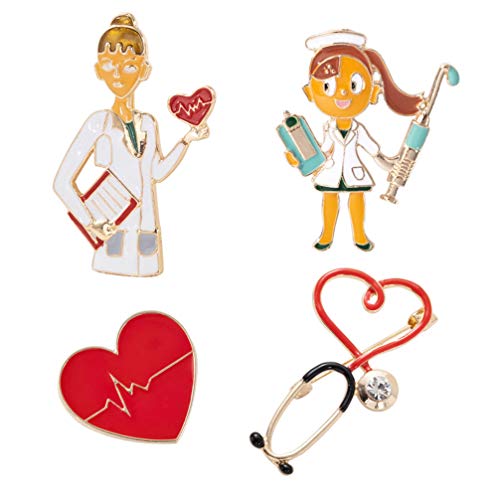 SOIMISS Medicina Esmalte Broche Pin Doctor Nurse Sapa Pin Pin Stethoscope Broche Pines Médico Joyería Enfermera Regalo Patrimonio Favors Favors Cover