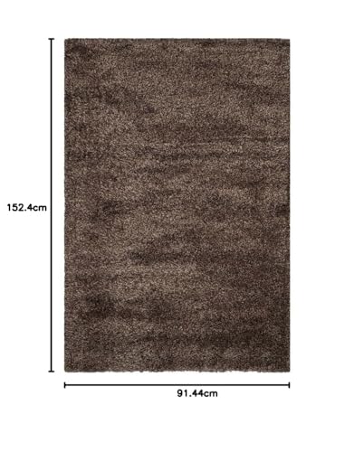 Image of Shaggy Carpet for Home 6 x 8 FEET Ultra-Soft, Thick, and Stylish Shag Texture Ideal for Living Room, Bedroom, or Office - Easy to Clean and Perfect (Brown-Z1)
