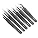 6Pcs Safe Anti-static Tweezers Maintenance Repair Nippers Forceps Tools Kit ESD10-15 Industrial tweezers