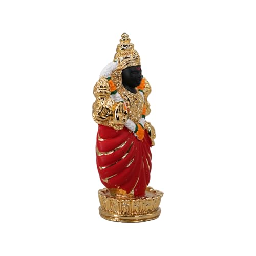 Image of Gold Plated Standing Padmavati | Small Gold Goddess Idol Murti for Car Dashboard, Office Desk & Home Temple |Divine Blessings, Prosperity & Protection | Size: 6cm x 4cm x 12cm