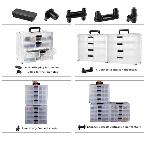 Image of Screw Organizer Small Parts Cabinet Chest, 16-Drawer Hardware Electronics Nuts Bolts Storage Drawers Organization Toolbox Garage Craft Teacher Beads Scrapbook Art Hobby (Black)