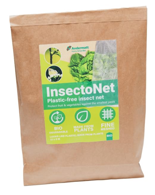 InsectoNet Garden Netting Mesh - Biodegradable Fine Mesh Neting | Insect Netting for Vegetables | Plastic-Free White Netting Fabric Protection Against Pests: Bugs, Flies, Butterflies and Birds