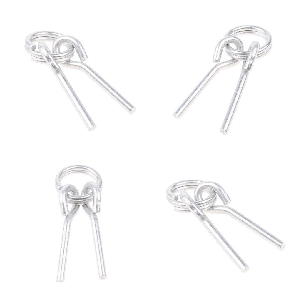kowaku 4Pcs Pole End Rings with 2 Pins - Aluminum Alloy Fits Tent Awning Poles
