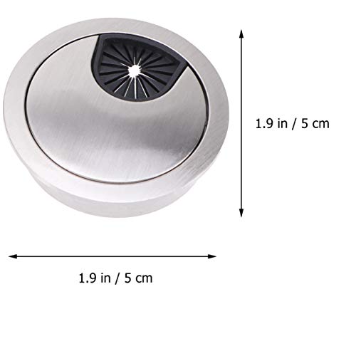 Gatuida 4 piezas cubierta pasacables de aleación de zinc para escritorio para gestión de cables debajo del escritorio miniatura 6