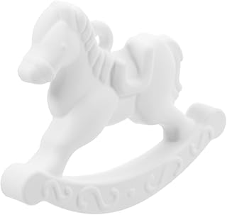 COHEALI White Cake Ornaments Rocking Horse Figurine for Kids Diy Desktop Decor Baking Display for Parties and Home Decoration