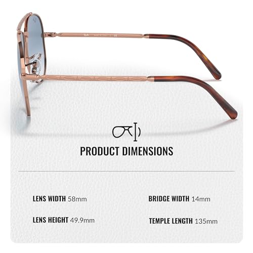 Image of Ray-Ban RB3625 NEW AVIATOR Pilot Shaped Sunglasses for Men & Women with Official RAYBAN Eyewear Kit
