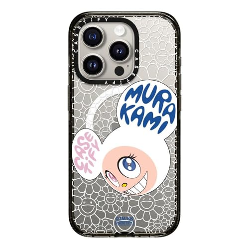 CASETiFY �C���p�N�g iPhone 15 Pro �P�[�X [Takashi Murakami Co-lab/MagSafe�Ή�/���^ �y��/�ϏՌ�] - DOB, AND THEN (WHITE) - �u���b�N