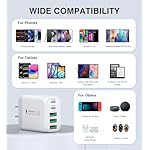 USB C Wall Charger Block, 2Pack 60W 5-Port C Charger Fast Charging Block PD Power Adapter +QC 3.0 Multiport Type C Box Brick Cube USB A Wall Plug for iPhone 15/16/17 Pro Max Plus, iPad,Samsung Galaxy - Image 5