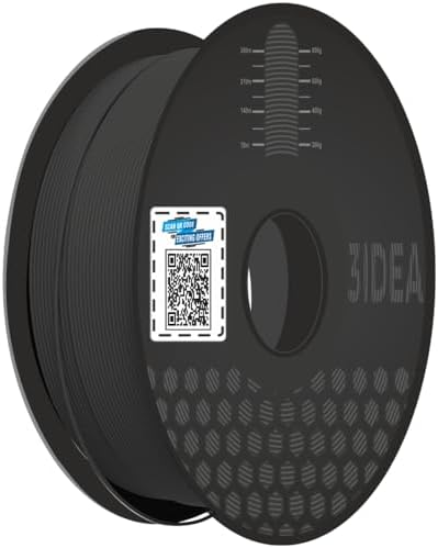3Idea Technology 1kg Premium PLA+ 3D Printing Filament – Enhanced Strength & Flexibility, (Black), High Precision ±0.03mm, Eco-Friendly, Compatible with Anycubic, Creality 3D Printers, Made in India