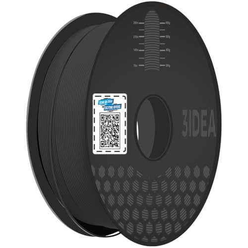 Image of 3Idea Technology 1kg Premium PLA+ 3D Printing Filament - Enhanced Strength & Flexibility, (Black), High Precision ±0.03mm, Eco-Friendly, Compatible with Anycubic, Creality 3D Printers, Made in India