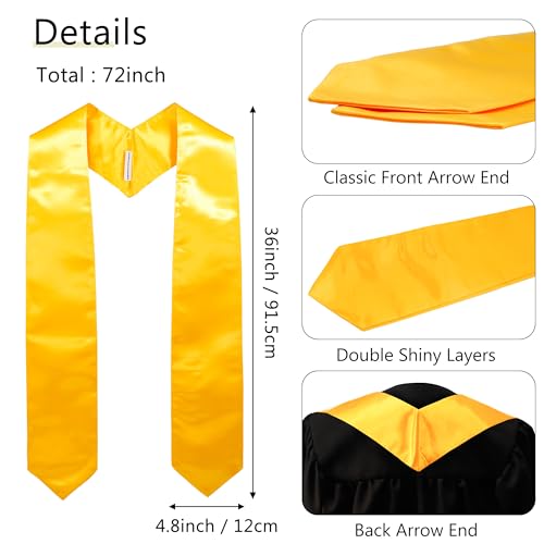 Image of GraduationMall 24 Pieces 72 Inch Plain Graduation Stole Bulk Sublimation Blank Honor Graduation Sash Unisex Adult