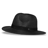 Sunday Afternoons Havana Cuban Fedora Hat for Men and Women - UPF 50+ Sun Protection Men's Straw Summer Hat, Black, Medium
