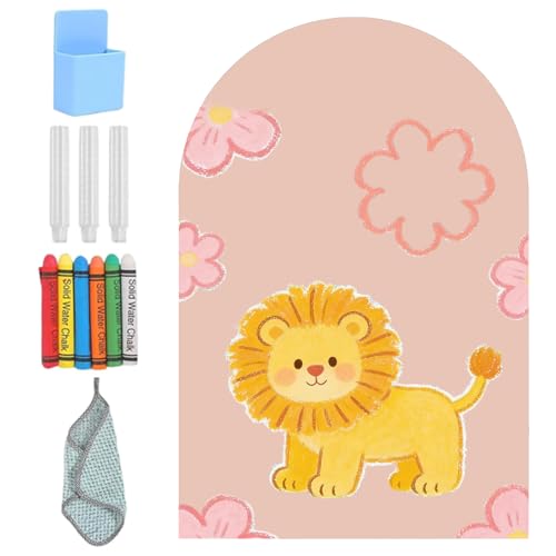 Pizarra Magnética Infantil, 100×80cm Pizarra Niños Adhesiva Pizarra Magnetica Adhesiva con Tizas, Cuadro Magnético Reutilizable Regalos para Niñas y Niños, Magnetica Infantil Pared (Rosa)