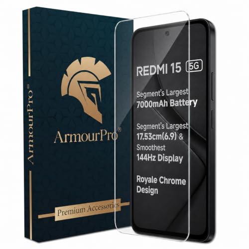 Image of ArmourPro 3D Borderless Tempered Glass for Redmi 15, Note 15 Pro, Poco F7 and M7 Plus, HD Clear Curved Edge to Edge Screen Protector, 9H Hardness, Oleophobic Coating, Case Friendly | Pack of 1