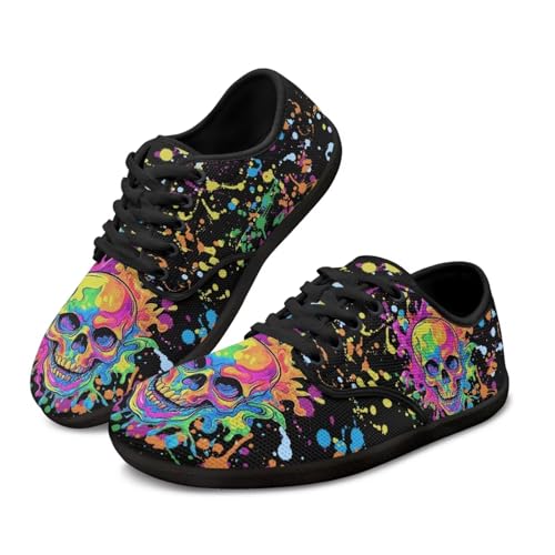 Binienty Unisex Women Men Wide Toe Barefoot Sneakers Lightweight Walking Daily Lace Up Waling Shoes