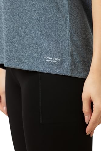 Image of Van Heusen Women's Polyester Relaxed Fit Pro Active Anti Bacterial Sports T Shirt - Relax Fit, Round Neck, Short Sleeve