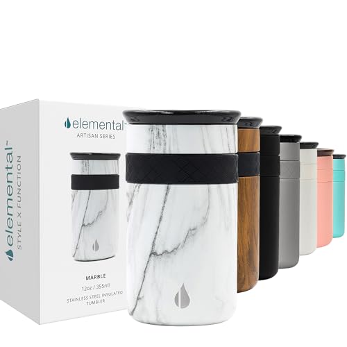 Elemental Artisan 12oz Triple-Wall Insulated Coffee Tumbler w/Ceramic Lid