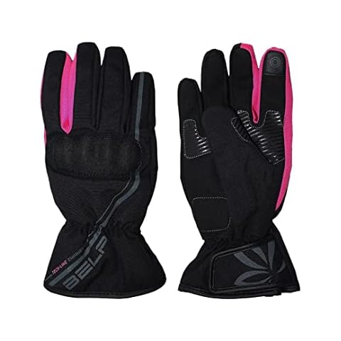 Motorcycle Bela Rebel Lady Protecting Gloves, Hands protecting Motorbike ladies gloves, Taslon Racing gloves for women (M, BLACK PINK) Cover