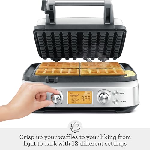 Breville BREBWM640XL 4 Slice Waffle Maker, silver by Breville - Image 3