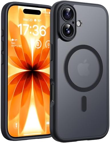 TOCOL für iPhone 17 Hülle, Kompatibel mit MagSafe, Schwarz | Vollständiger Kameraschutz Handyhülle, Eingebauter Magnetring Case, Militärschutz Stoßfest Kratzfest Haltbarkeit Phone