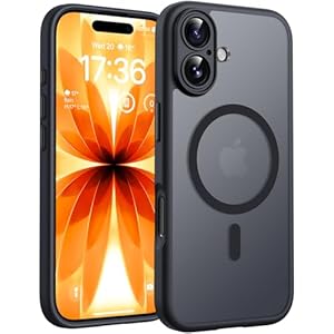 TOCOL für iPhone 17 Hülle für MagSafe, Vollständiger Kameraschutz, Eingebauter Magnetring, Stoßfest Kratzfest Transluzente Matt Handyhülle für iPhone 17 Case 6,  Zoll, Schwarz