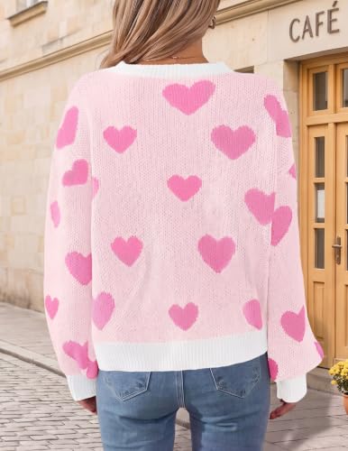 Image of Libsorge Womens Valentine Heart Sweater 2026 Valentines Day Trendy Cute Oversized Long Sleeve Pullover Sweaters