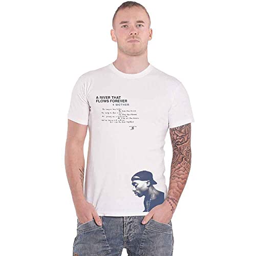2pac Tupac T Shirt A River That Flows Forover Nue offiziell Herren